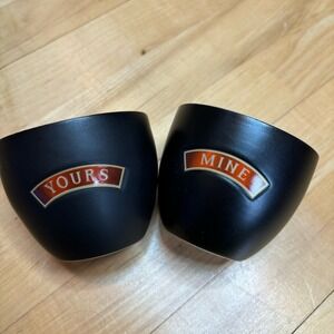 BAILEY'S Irish Cream Yours & Mine Cups Matte Black Dessert Ceramic Barware Set